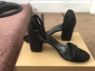 Black suade heels