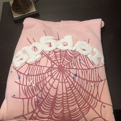 Brand New Pink Sp5der Hoodie - Size Medium 
