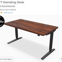 Uplift Walnut Standing Desk 30” X 60”