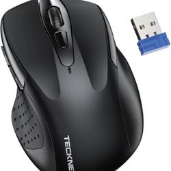 TECKNET - Mouse inalámbrico y ergonómico de 2.4 GHz, mouse USB-A.
