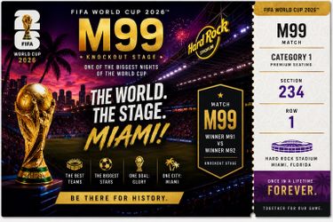 FIFA World Cup 2026 – Match 99 – Category 1 Ticket – Miami
