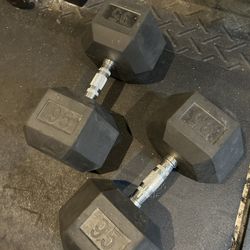 #95 Rubber Hex Dumbbells 