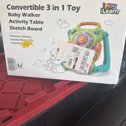 Convertible 3 In 1 Toy Baby Walker Activity Table