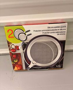Brand New Sealed MIU 2-Piece Stainless Steel & Silicone Splatter Guards