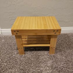 Bamboo Small Stool With Anti Slip