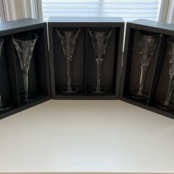 GREAT DEAL - MINT CONDITION - Waterford Crystal Millennium Collection Champagne Flute Glasses (All 5 Sets)