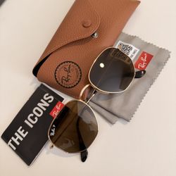 Ray-Ban Gold Frame Polarized Sunglasses