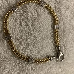 2 Tone Gold Tennis 14 K  Gold  Bracelet Size 7