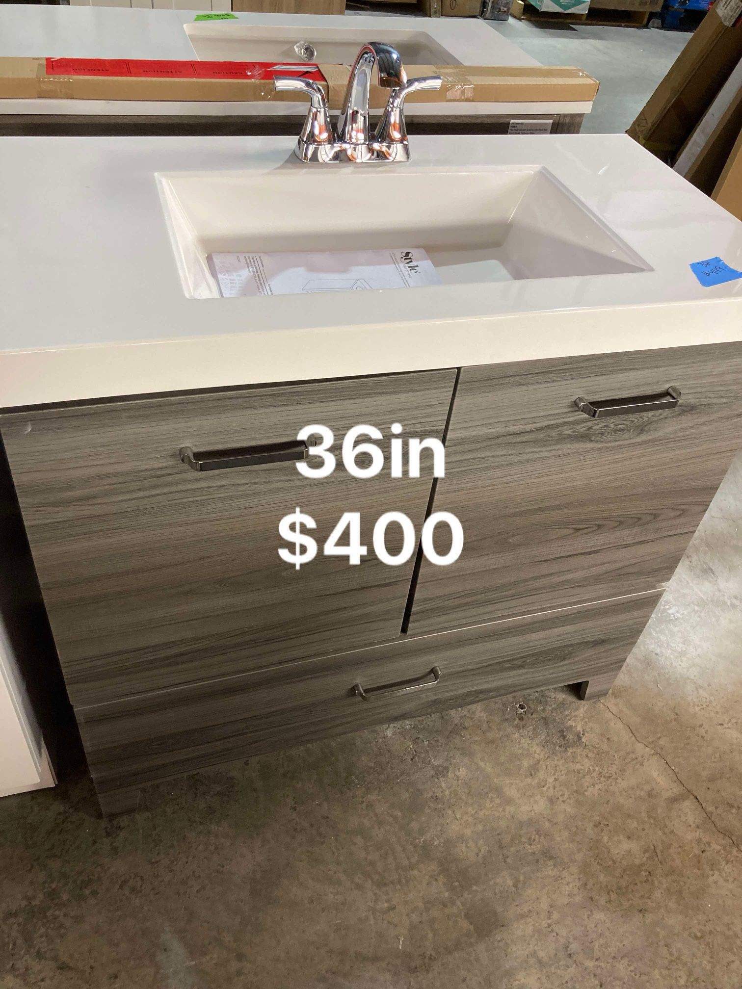 36in Bathroom Vanity With Top And Faucet