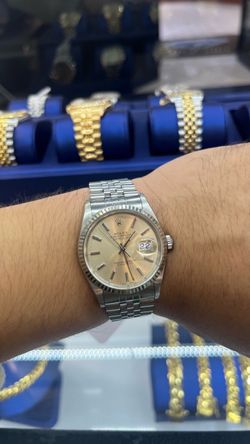 Rolex Datejust 16234 36MM Silver Creme Patina Dial Watch on Jubilee Bracelet Watch Only