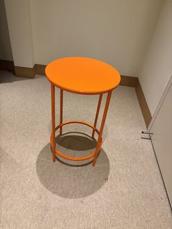 Modern Orange Round Side Table / Accent Table – Metal – 24”