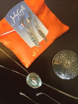 Bolo tie Cowboy Hat necklace / Western Jewelry with blue gemstone cowboy hat 🤠