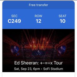 Ed Sheeran Sofi Stadium September 23 