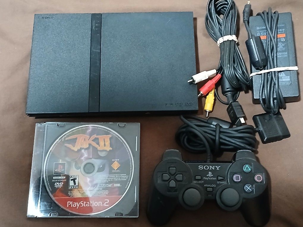 Playstation 2 PS2 Slim Console With Controller And Game. Works
