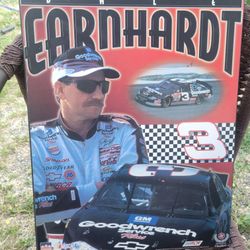 Dale Earnhardt Ready To Hang 16"X 20" Wood Backing No Frame Needed