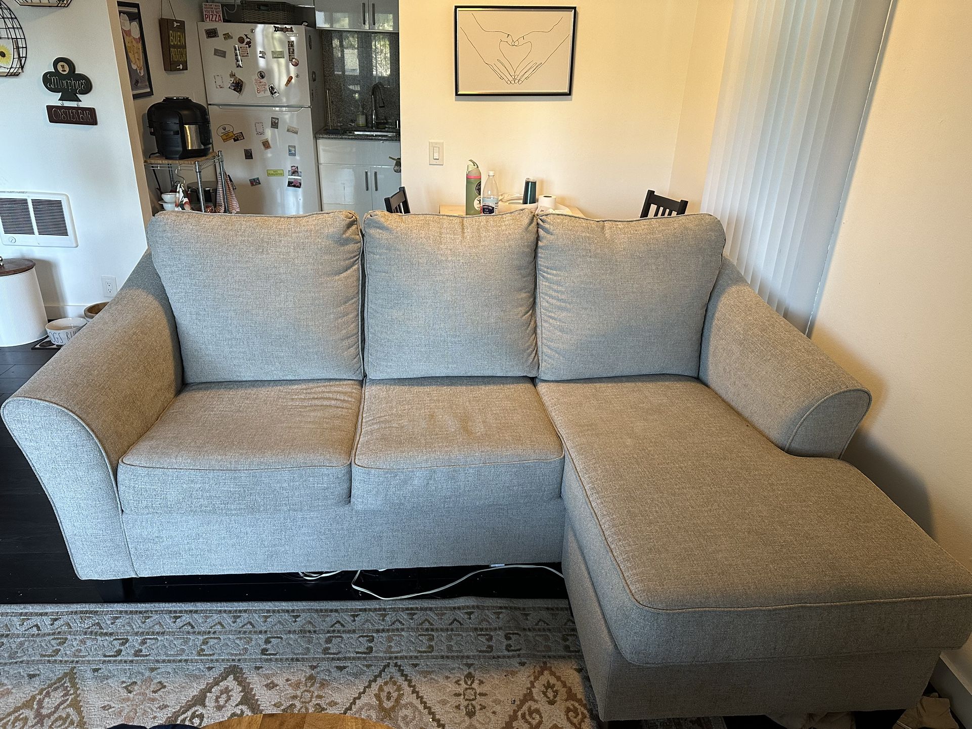 Comfortable Barely Used Ashley Couch With Adjustable Chaise!