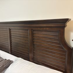 heavy, Solid, Wooden, Elegant, Espresso, Wood Bedframe, King bed 