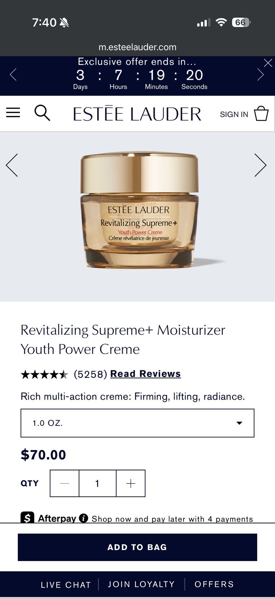 Brand NewnEstée Lauder Revitalizing Supreme+ Youth Power Creme 30ml