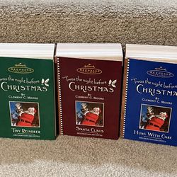Hallmark set of 3 Twas the night before Christmas ornament Reindeer Santa
