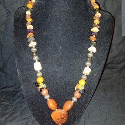 Multi  Authentic Gemstone Statement Necklace