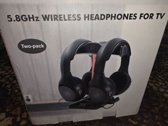 Dual Wireless Headphones for TV Watching, Over-On Ear TV Headphones Wireless for Amplifier In TV Sound and No Lip-Sync Delay, Sound Amplifier