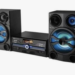 HiFi Multimedia Audio System with Bluetooth, and AUX/USB/Mic Inputs