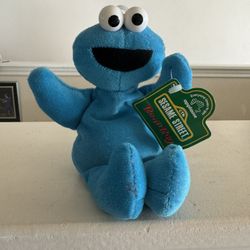 Applause Sesame Street COOKIE MONSTER 6" Bean Bag STUFFED ANIMAL Toy 1997 TAGS