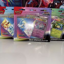 POKEMON PRISMATIC EVOLUTIONS 3 PACK TECH STICKER COLLECTION