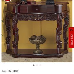 Carved Mahogany Wood Table Console Brand New In Box