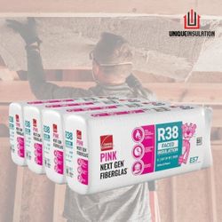 Owens Corning R-38 Faced Attic Insulation Batts (64 sq ft) — NEW