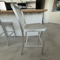 Brushed Aluminum Counter Bar Stools