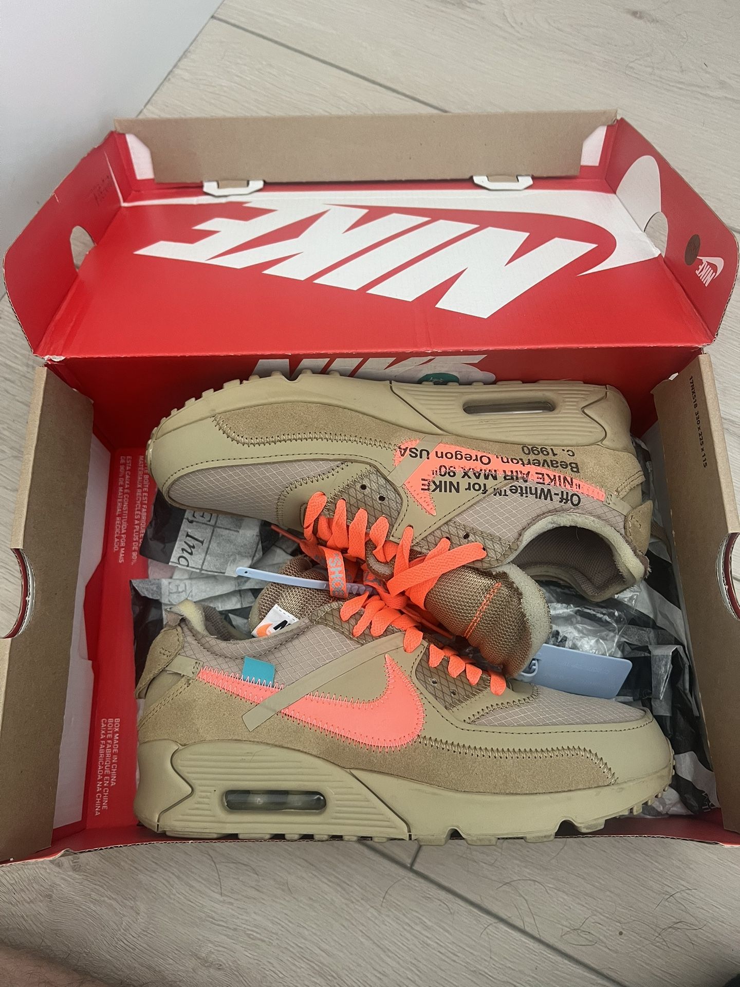 2019 Off White X Nike Air Max 90 'Desert Ore'