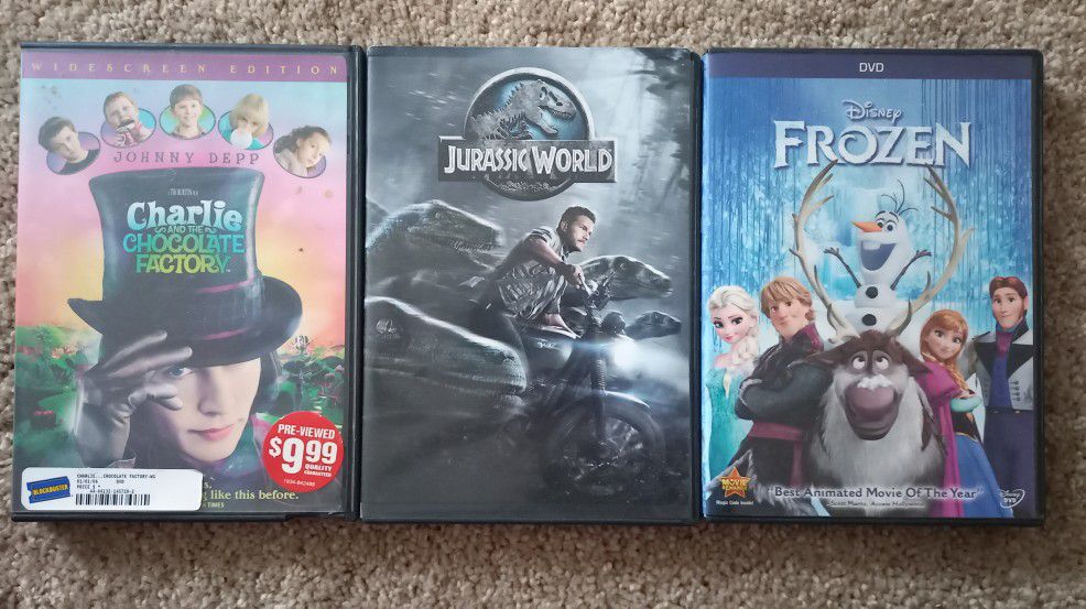 Kids Movies: Charlie, Jurassic World, Frozen (DVD)