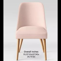 Brand New Geller Modern Chair Natural Oak Finish Pink- Alahag