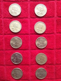 (10) Sacajawea  $1.00 coins $125.00 CASH. TEXT FOR PRICES.