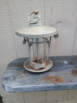 Vintage Bird Feeder With Glass