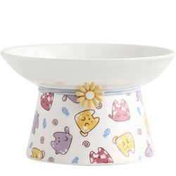 Bowls, Soup Bowls， Ceramic Bowl Soup Bowl,Rice Bowl,reakfast Bowl,Ceramic Cat Food Bowl Raised Cat Food Bowls Elevated Shallow Cat Food Dish, Whisker 