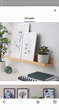Ikea MÅLERÅS wall mount Picture ledge, display shelf, bamboo, 29 1/2” x 5.5”