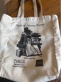 Vintage 90s “Night of Literary Feasts” Broward Public Libraries and BYBLOS Canvas Tote Bag