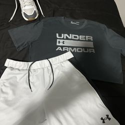 Ua Shorts And Shirt Size Large New , Ua Sneakers Size 9.5