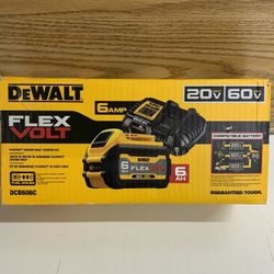 DEWALT DCB606C FLEXVOLT 20V/60V Lithium-Ion 6.0Ah Battery w/ 6 Amp Charger