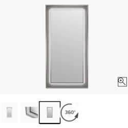 White Stainless Steel Frame LED Flood Mirror 