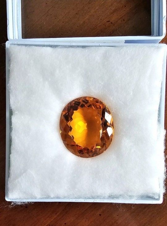 87.48 Carats Certified Madeira Quartz Gemstone.