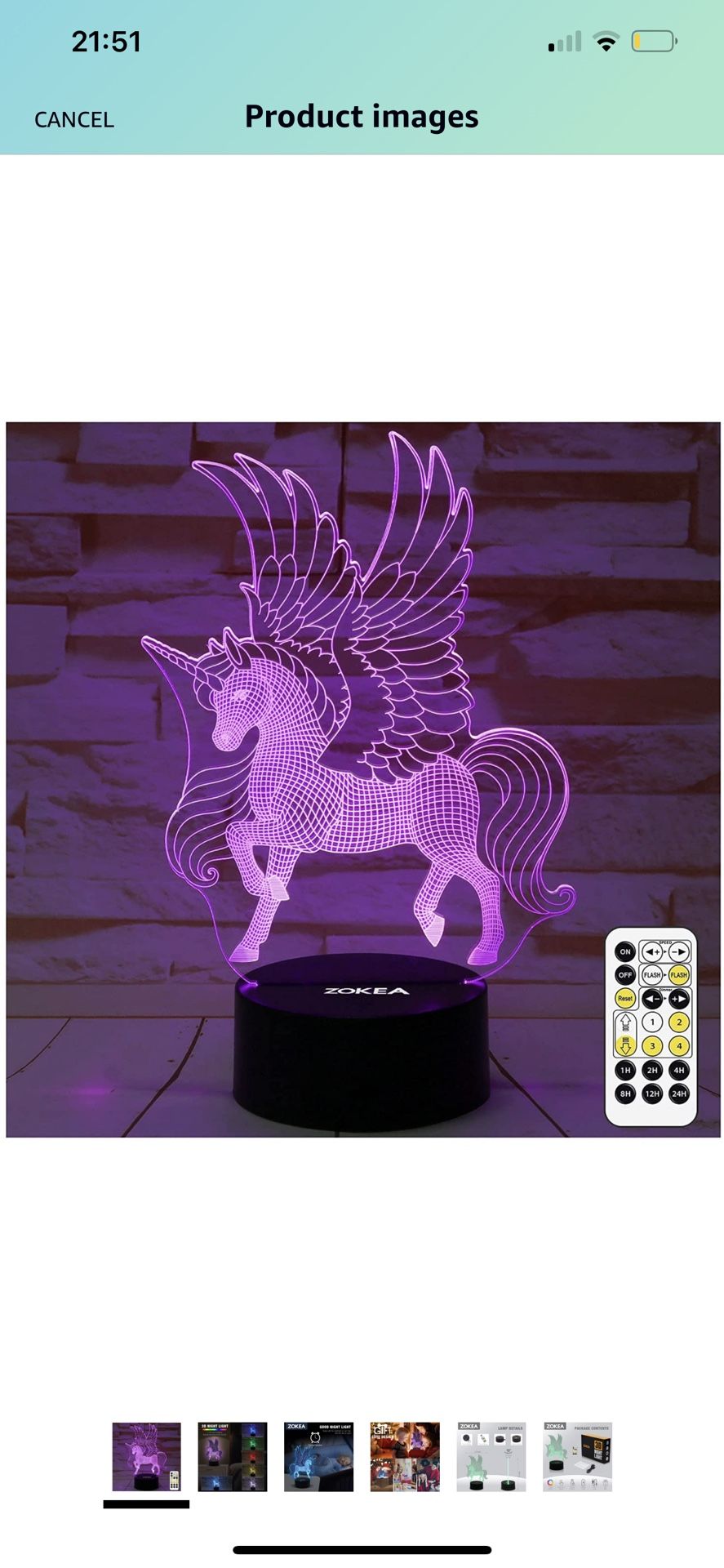 Unicorn Gifts for Girls Unicorn Toys 3D Unicorn Night Light for Kids with Remote&Smart Touch 7 Colors Changing Unicorn Lamp 3 4 5 6 7 8 Year Old Chris