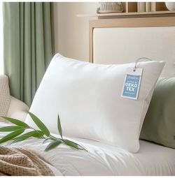 Hypoallergenic Bamboo Viscose Shell, Soft Standard/Queen  king Size Bed Pillows