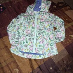 Girls Floral Full Zip Hoodie Jacket 