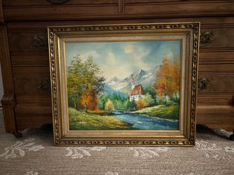 Vintage Landscape Oil Painting