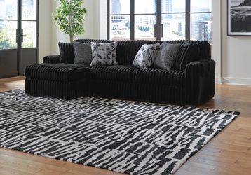 Midnight-Madness Onyx 3-Piece Sectional with LAF Chaise