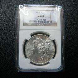 1882-S Morgan Silver Dollar (NGC MS-63)