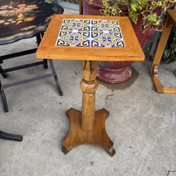 Antique, Beautiful Solid Wood Side Table Plant Stand